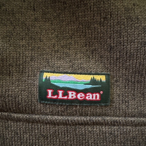 L.L. Bean Men's Medium Green Pullover Sweater Fleece Jacket Medium - Picture 3 of 5